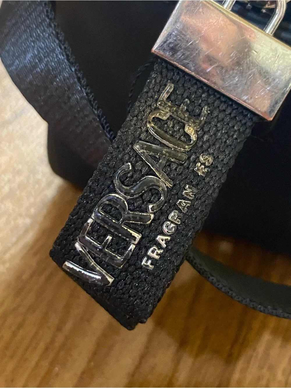 Versace Parfums Black Greek Key Toiletry Travel Cosmetic Bag Pouch